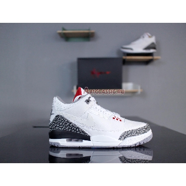 Air Jordan 3 Retro JTH NRG White Cement AV6683-160 White/Fire Red-Black-White Sneakers