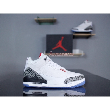 Air Jordan 3 Retro NRG Free Throw Line 923096-101 White/Fire Red-Cement Grey-Black Mens Womens Shoes