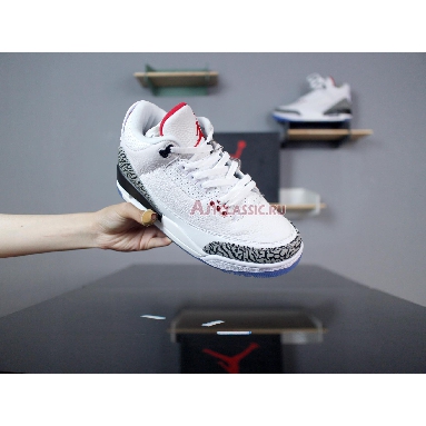 Air Jordan 3 Retro NRG Free Throw Line 923096-101 White/Fire Red-Cement Grey-Black Sneakers