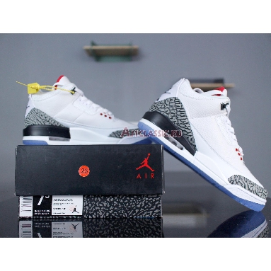 Air Jordan 3 Retro NRG Free Throw Line 923096-101 White/Fire Red-Cement Grey-Black Mens Womens Shoes