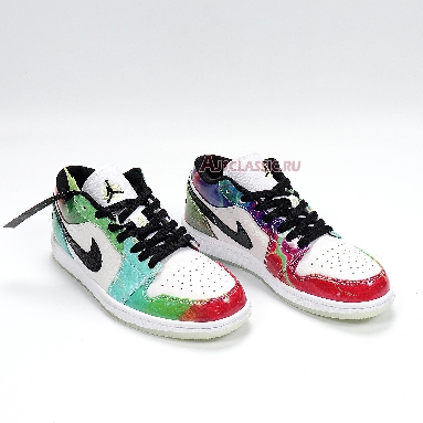 Air Jordan 1 Low Galaxy CW7310-909 Green/Blue/Red/White/Black Sneakers