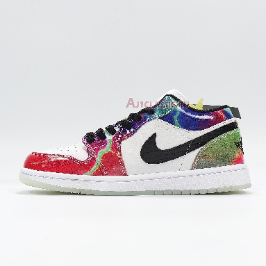 Air Jordan 1 Low Galaxy CW7310-909 Green/Blue/Red/White/Black Sneakers