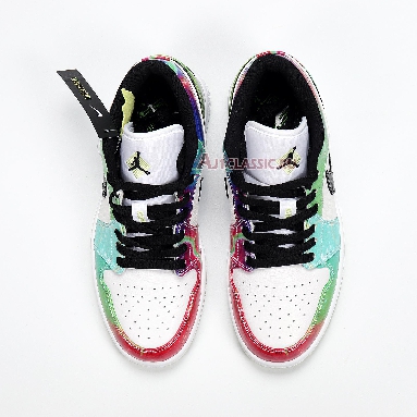 Air Jordan 1 Low Galaxy CW7310-909 Green/Blue/Red/White/Black Sneakers