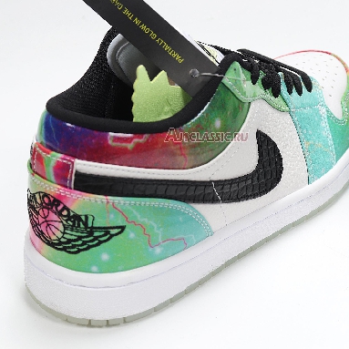 Air Jordan 1 Low Galaxy CW7310-909 Green/Blue/Red/White/Black Sneakers