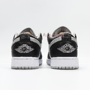 Air Jordan 1 Low Smoke Grey 553558-039 Black/Black-Light Smoke Grey-White Mens Womens Shoes