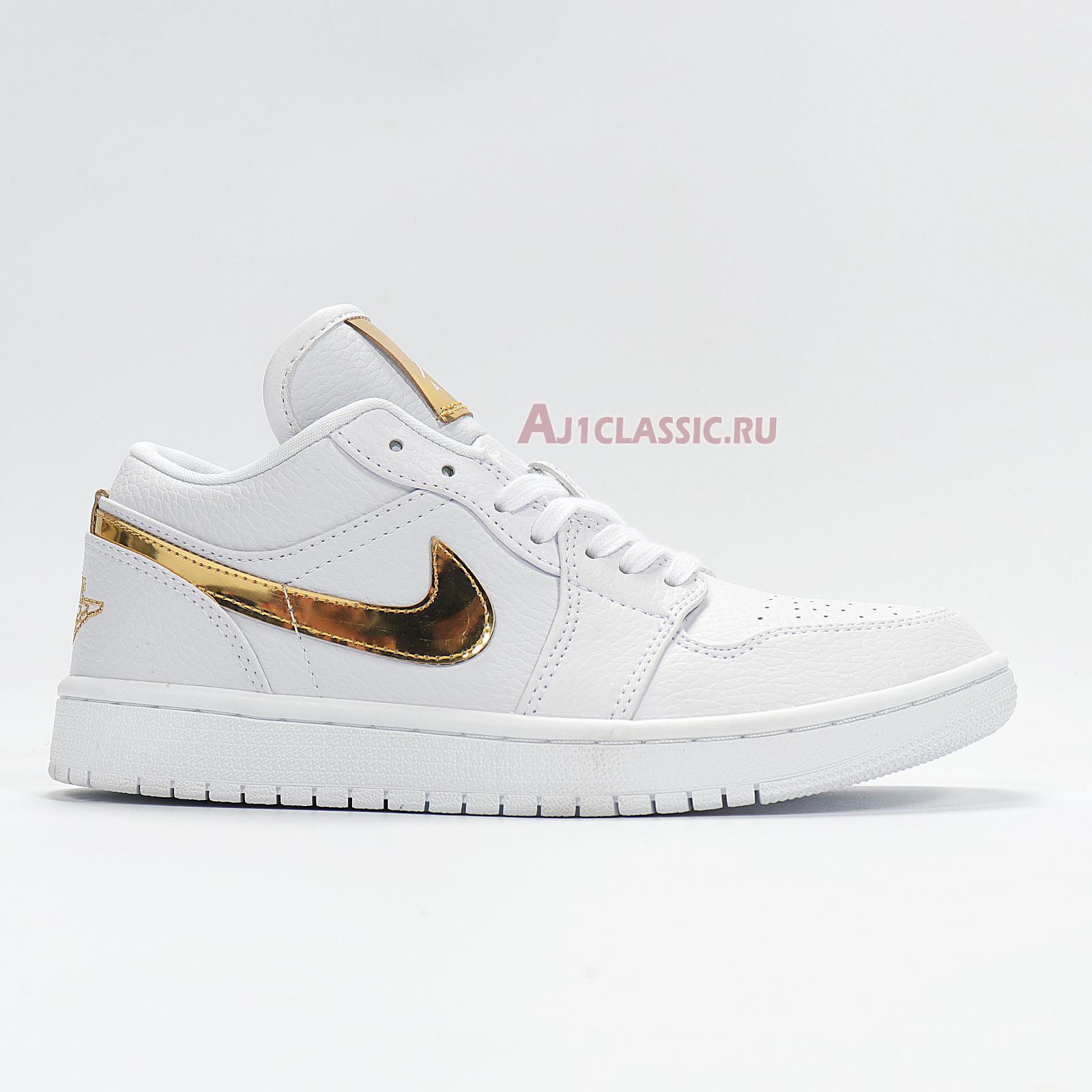 New Air Jordan 1 Retro Low "White Metallic Gold" CZ4776-100 Shoes