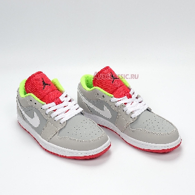 Air Jordan 1 Retro Low Hare 553558-021 Grey Mist/University Red-Light Poison Sneakers