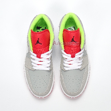 Air Jordan 1 Retro Low Hare 553558-021 Grey Mist/University Red-Light Poison Sneakers