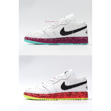 Air Jordan 1 Low GS Multi-Color CV9548-100 White/Black/Red Sneakers