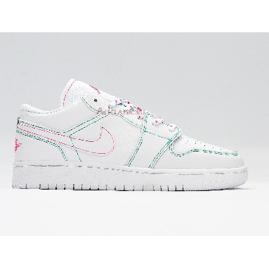 Air Jordan 1 Low GS Aurora Green 554723-101 White/White/Aurora Green/Soar Sneakers