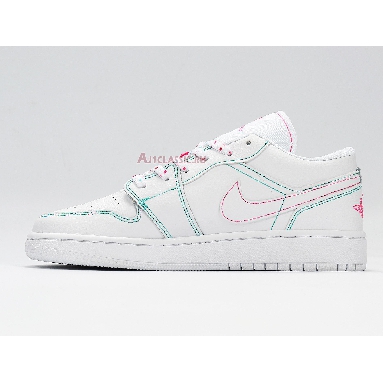 Air Jordan 1 Low GS Aurora Green 554723-101 White/White/Aurora Green/Soar Mens Womens Shoes