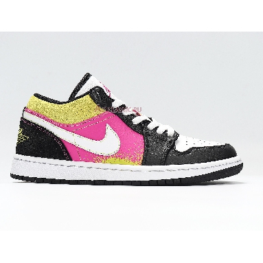 Air Jordan 1 Low Spray Paint CW5564-001 White/Black/Pink/Green Mens Womens Shoes