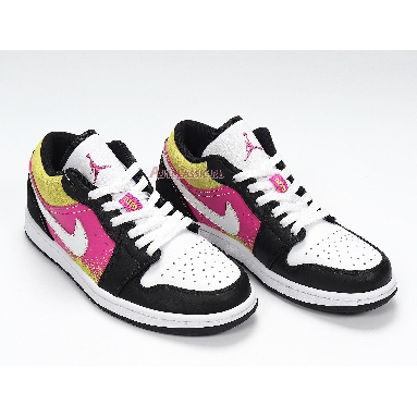 Air Jordan 1 Low Spray Paint CW5564-001 White/Black/Pink/Green Mens Womens Shoes