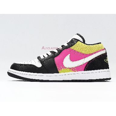 Air Jordan 1 Low Spray Paint CW5564-001 White/Black/Pink/Green Mens Womens Shoes