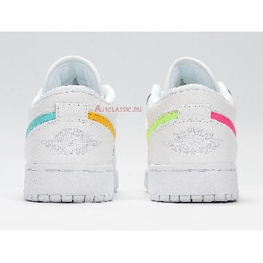 Air Jordan 1 Low White Neon CW7035-100 White/Multi-Color/Light Aqua Sneakers