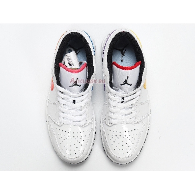 Air Jordan 1 Low Multi-Color Swoosh CW7009-100 White/Multi-Color/Black Sneakers