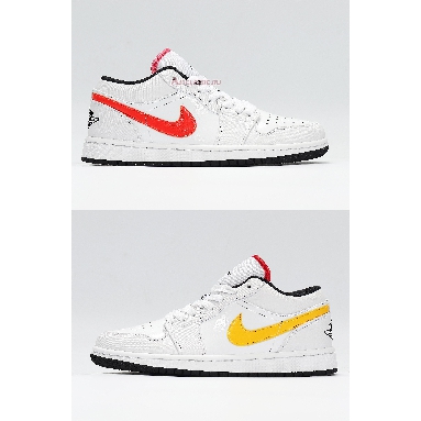 Air Jordan 1 Low Multi-Color Swoosh CW7009-100 White/Multi-Color/Black Sneakers