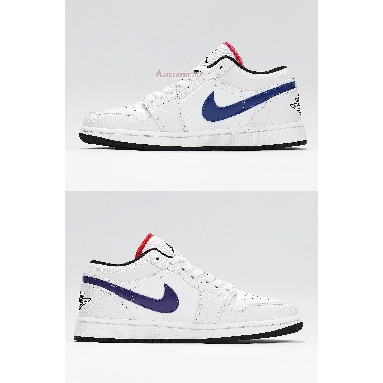 Air Jordan 1 Low Multi-Color Swoosh CW7009-100 White/Multi-Color/Black Sneakers