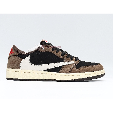 Travis Scott x Air Jordan 1 Low Mocha CQ4277-001 Black/Dark Mocha-University Red-Sail Mens Womens Shoes