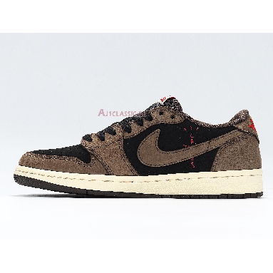 Travis Scott x Air Jordan 1 Low Mocha CQ4277-001 Black/Dark Mocha-University Red-Sail Mens Womens Shoes