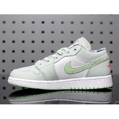 Air Jordan 1 Low Barely Grey Spruce 554723-051 Barely Grey/White/Laser Fuchsia/Frosted Spruce Sneakers