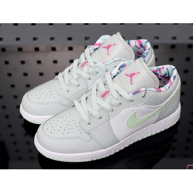 Air Jordan 1 Low Barely Grey Spruce 554723-051 Barely Grey/White/Laser Fuchsia/Frosted Spruce Sneakers