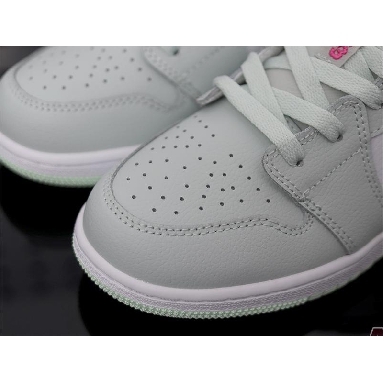 Air Jordan 1 Low Barely Grey Spruce 554723-051 Barely Grey/White/Laser Fuchsia/Frosted Spruce Mens Womens Shoes