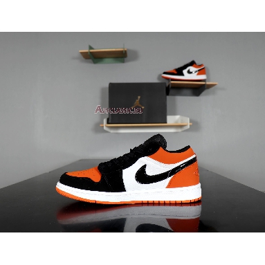 Air Jordan 1 Low Shattered Backboard 553558-128 Starfish/Black-Sail Mens Womens Shoes