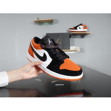 Air Jordan 1 Low Shattered Backboard 553558-128 Starfish/Black-Sail Mens Womens Shoes