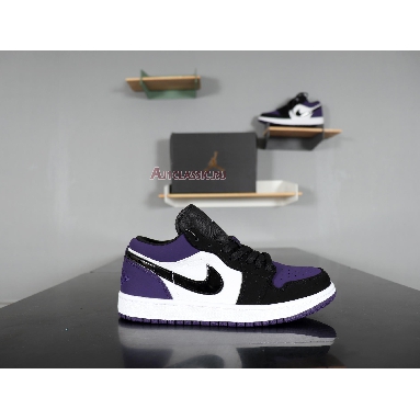 Air Jordan 1 Low Court Purple 553558-125 White/Black-Court Purple Mens Womens Shoes