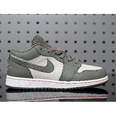 Air Jordan 1 Low Military Themed 553558-121 Military Green/White/Orange Sneakers