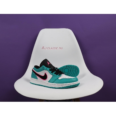 Air Jordan 1 Low South Beach 553558-306 Turbo Green/Black-Hyper Pink-Orange Peel Sneakers