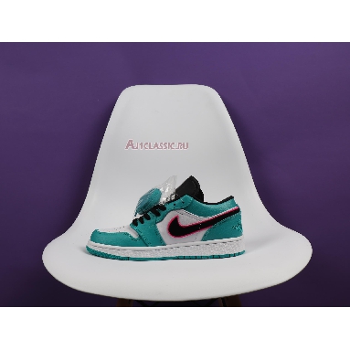 Air Jordan 1 Low South Beach 553558-306 Turbo Green/Black-Hyper Pink-Orange Peel Sneakers