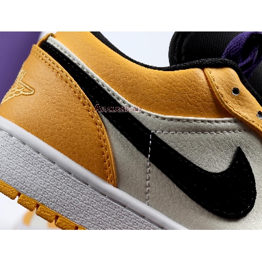 Air Jordan 1 Low Lakers 553558-700 University Gold/Pale Ivory-Court Purple-Black Sneakers