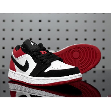 Air Jordan 1 Low Black Toe 553558-116 White/Black-Gym Red Mens Womens Shoes