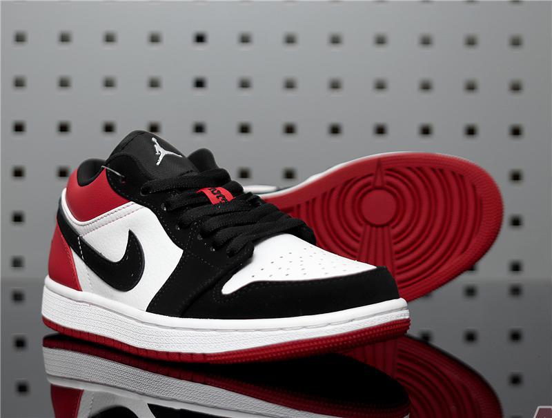 New Air Jordan 1 Low "Black Toe" 553558-116 Shoes