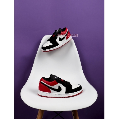 Air Jordan 1 Low Black Toe 553558-116 White/Black-Gym Red Mens Womens Shoes