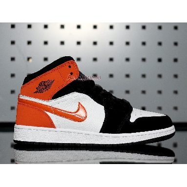 Air Jordan 1 Mid Shattered Backboard 554724-058 Black/Starfish-White Mens Womens Shoes