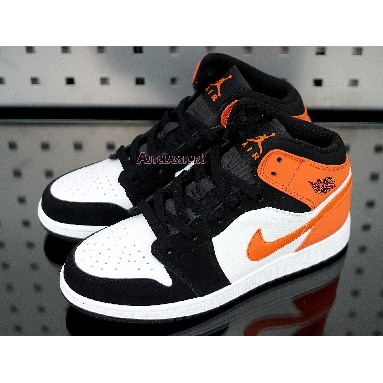 Air Jordan 1 Mid Shattered Backboard 554724-058 Black/Starfish-White Mens Womens Shoes