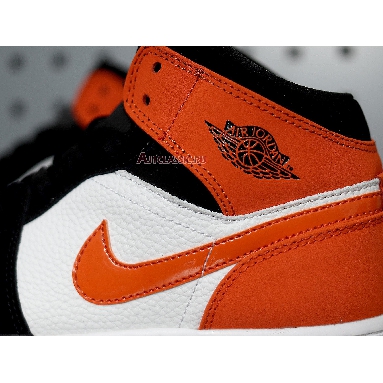 Air Jordan 1 Mid Shattered Backboard 554724-058 Black/Starfish-White Mens Womens Shoes