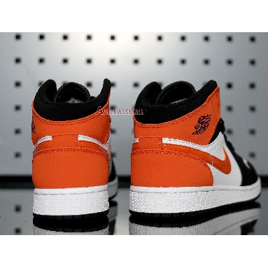 Air Jordan 1 Mid Shattered Backboard 554724-058 Black/Starfish-White Mens Womens Shoes