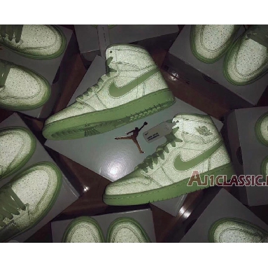 Air Jordan 1 High Premium Barely Volt AH7389-700 Barely Volt/Barely Volt Sneakers