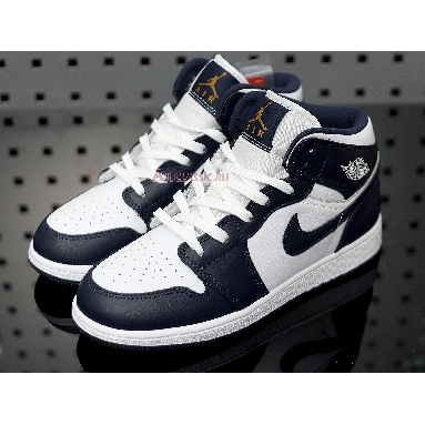 Air Jordan 1 Mid Obsidian 554724-174 White/Obsidian-Metallic Gold Sneakers