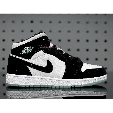 Air Jordan 1 Mid SE Glow in the Dark Panda BQ6931-103 White/Black-Teal Tint Sneakers