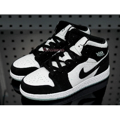 Air Jordan 1 Mid SE Glow in the Dark Panda BQ6931-103 White/Black-Teal Tint Sneakers