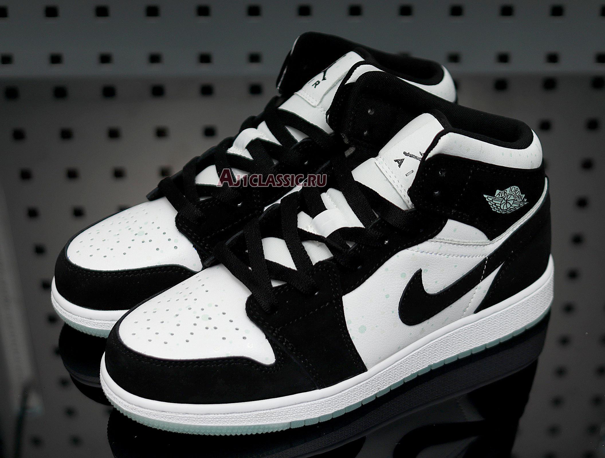 Air Jordan 1 Mid SE Glow in the Dark Panda BQ6931-103 White/Black-Teal ...