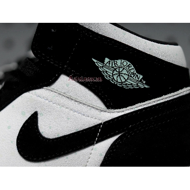 Air Jordan 1 Mid SE Glow in the Dark Panda BQ6931-103 White/Black-Teal Tint Sneakers