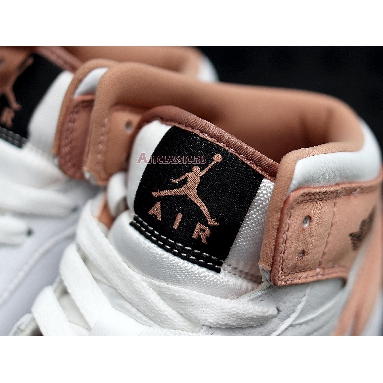 Air Jordan 1 Mid GS White Rose Gold 555112-190 White/Rose Gold/Black Mens Womens Shoes