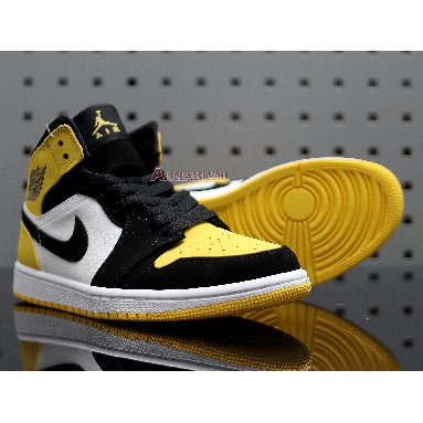 Air Jordan 1 Mid SE Yellow Toe 852542-071 Black/Black-Tour Yellow-White Sneakers