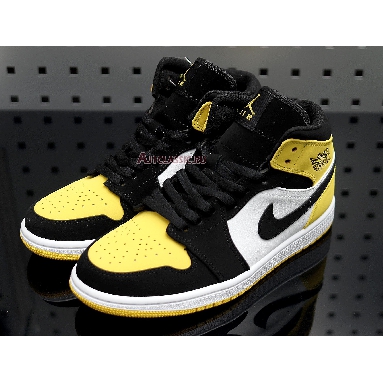 Air Jordan 1 Mid SE Yellow Toe 852542-071 Black/Black-Tour Yellow-White Sneakers